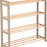 Schoenenrek 4-laags – 65x20x68 cm – Houten & Kunststof Schoenenkast – Schoenen Organizer – Ruimtebesparend Schoenenrek voor Hal, Slaapkamer of Gang – FixWood