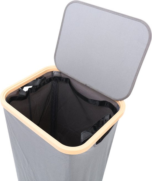 Wasmand met Deksel – Opvouwbare Wasmand – Wasbox 100L – Wassorteerder met Binnenzak – Zwart – Voor Badkamer, Slaapkamer en Wasruimte