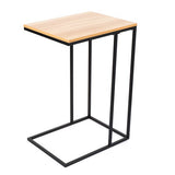 Bijzettafel Industrieel – Laptoptafel Bank – C-vorm Tafel – Smalle Bijzettafel – Houtlook Blad – Metaal Frame – Voor Woonkamer en Slaapkamer