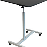 Laptoptafel op Wieltjes - 60 x 40 cm - In Hoogte Verstelbaar - Zwart - Wit - Ontbijttafel op Wielen - Bedtafel
