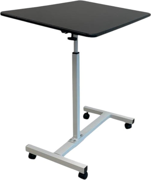Laptoptafel op Wieltjes - 60 x 40 cm - In Hoogte Verstelbaar - Zwart - Wit - Ontbijttafel op Wielen - Bedtafel