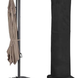 Parasolhoes Zweefparasol Waterafstotend 250 x 55 cm – Parasol Beschermhoes met Rits, Stok & Trekkoord – UV-bestendige Hoes voor Staande en Zweefparasol – Weerbestendige Tuinmeubel Bescherming Zwart