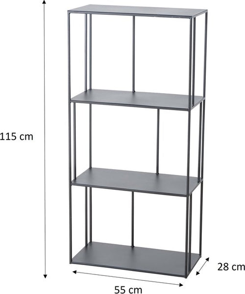 Metalen Wandkast Tripoli - Afmeting 28x55x115 cm - Zwart