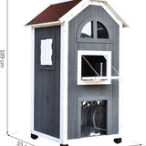 4goodz kattenvilla 2 verdiepingen 59x55x109 cm - Grijs