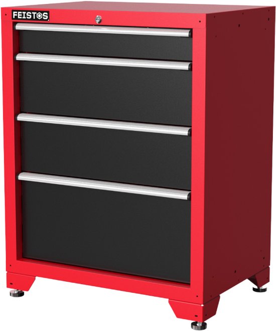 Feistos Juno 15 Gereedschapswand Hoog - 330 x 46 x 198 cm - Zwart/Rood