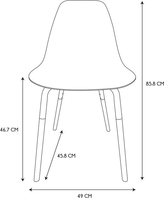 Set van 4 stuks Eetkamerstoel Phenix Eettafelstoel - Lichtgrijs