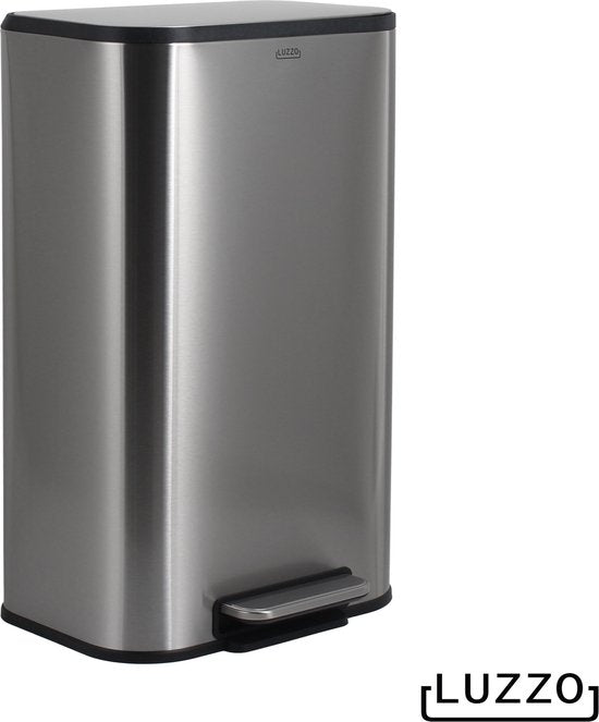 Luzzo® Nevada Pedaalemmer 30 liter - Prullenbak Mat RVS
