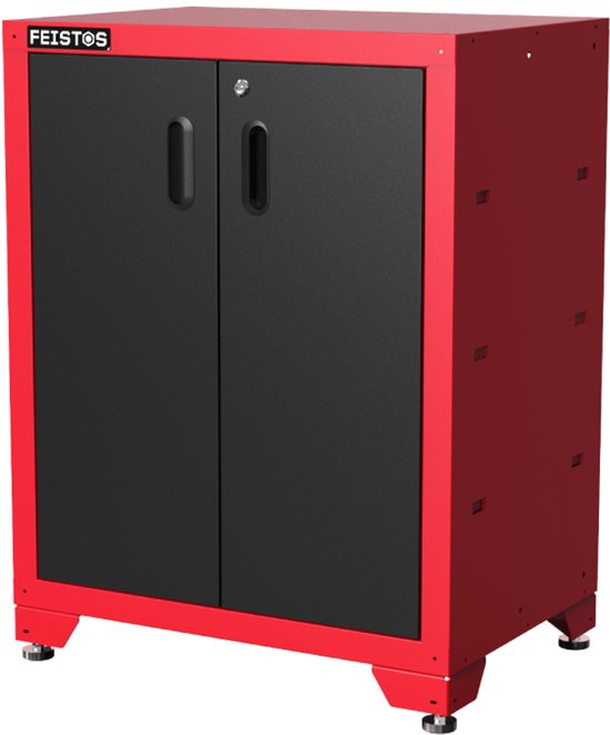 Feistos Gereedschapswand Hoog Juno 2- 46x198x198 cm - Zwart/Rood