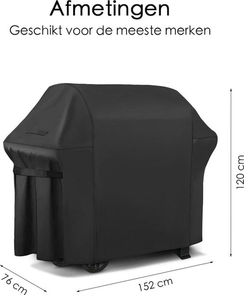 Barbecue Hoes - Waterproof - Verstelbaar - 152x76x120cm - Zwart - BBQ hoes
