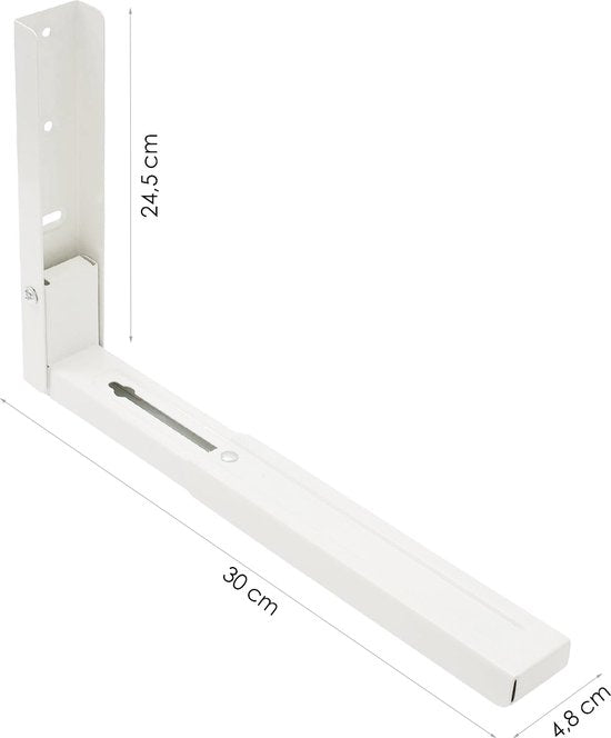 Magnetron Beugel - 2 Stuks - Wit - Verstelbare Muurbeugel Magnetron - Microwave Holder - Magnetron Rek - Magnetron Ophangbeugel - Magnetron Steun - Magnetron Wandsteun