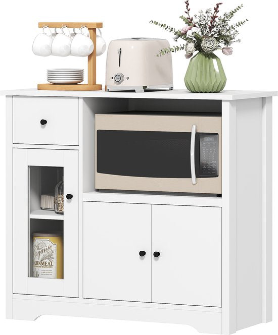 Keukenkast laag met open vak 80x35x72 cm - Wit