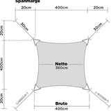 hanSe® Schaduwdoek Rechthoek Waterdoorlatend 3x4 m Lichtgrijs