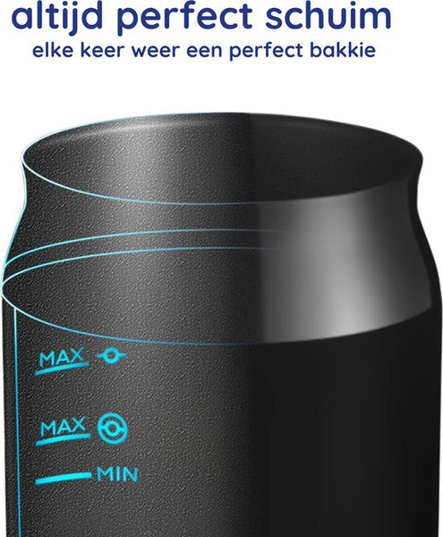 Safecourt Kitchen Melkopschuimer - Elektrische melkopschuimer - Zwart - 4-in-1 - 500W - PFAS-vrij