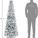 Kunstkerstboom Smal met Sneeuw - 180 cm - Ø74 cm