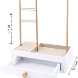 Sieradenhouder met Lade - Goudkleurig - Oorbellenrekje - Display - Hout en Metaal - Oorbellenhouder - Oorbellenrekje