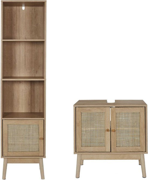 Badkamermeubel-set Bali - Combinatieset Wastafelonderkast + Kolomkast hoog