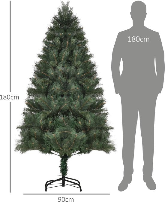 Kunstkerstboom met realistische naalden Ø90 - 180 cm - Groen