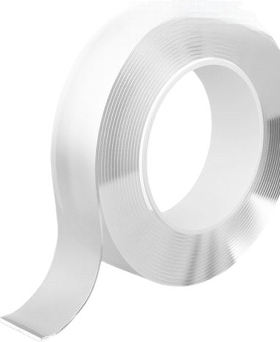 Dubbelzijdig Tape Extra Sterk - 600 cm x 25 mm x 2 mm - Transparant - Zelfklevende Tape - Rol Huishoudtape