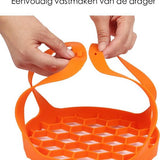 Pannenlappen - Ø 20 cm - Onderzetter - Pannenhouder - Lichtgewicht - Siliconen - Oranje - Onderzetter - Pannentiller - Pannenlap