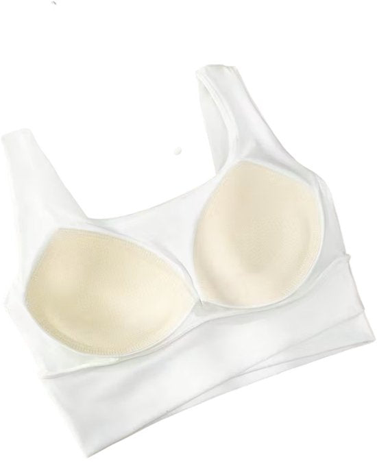 SparkNine Flexaura sport BH - stijlvolle sportbeha - ingebouwde pads - S - wit - high support ondersteuning - cross design