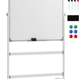 Magnetisch Whiteboard Verrijdbaar 120x90 cm - Kantelbaar - toebehoren