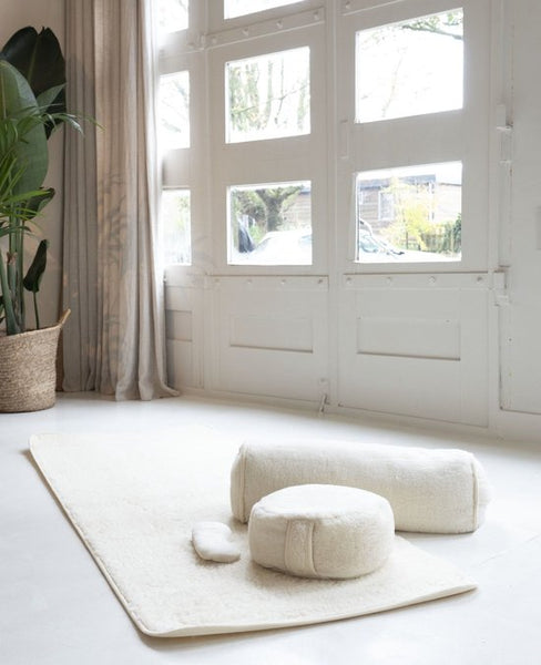 Yogamat merino wol extra lang & breed 200 x 75 | Geschikt voor Yin Yoga of Yoga Nidra | Schapenwol heeft een zelfreinigend vermogen