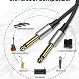 Vesfy Gitaarkabel 5 Meter - 6.3mm Jack naar 6.3mm - Instrumentkabel voor Gitaar, Bas & Keyboard