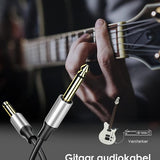 Vesfy Gitaarkabel 5 Meter - 6.3mm Jack naar 6.3mm - Instrumentkabel voor Gitaar, Bas & Keyboard