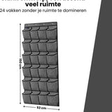 Schoenenkast Hangend - Schoenenzak 24 vakken - Opbergen van Schoenen aan Deur - Schoenenzak Grijs - Oplossing voor rondslingerende schoenen - Hoogwaardige Schoenenkast