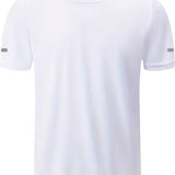 SparkNine Ironlite sport t-shirt heren met reflecterende strepen - L - wit - zweetbestendig - lichtgewicht & sneldrogend