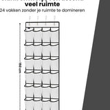 Schoenenkast Hangend - Schoenenzak 24 vakken - Opbergen van Schoenen aan Deur - Schoenenzak Wit - Oplossing voor rondslingerende schoenen - Hoogwaardige Schoenenkast