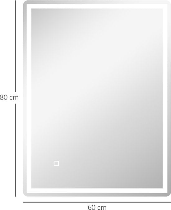 4goodz LED Badkamerspiegel 60x80 cm - Touchscreen, anti-condens - Wit