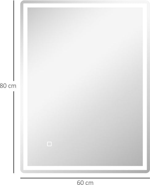 4goodz LED Badkamerspiegel 60x80 cm - Touchscreen, anti-condens - Wit