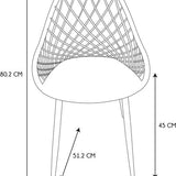 Home Deco Factory Murcia 4 stuks Comfortabele tuinstoelen - Grijs