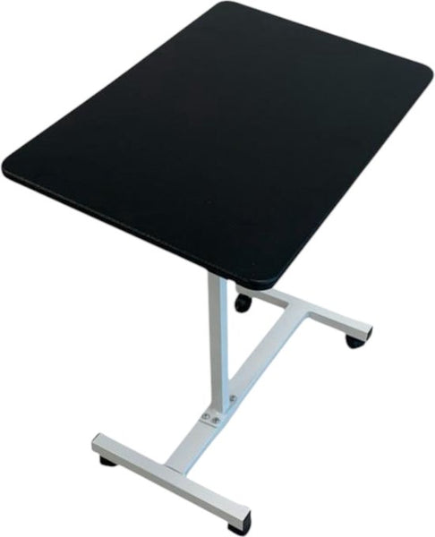 Laptoptafel op Wieltjes - 60 x 40 cm - In Hoogte Verstelbaar - Zwart - Wit - Ontbijttafel op Wielen - Bedtafel
