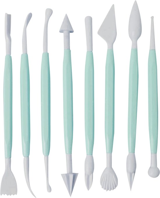 8-Delig Modelleer Sticks met 16 Verschillende vormen - Shape Sculpting Fondant Tool Set - Taart decoratie Gereedschap