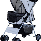 4goodz Hondenbuggy met Zonnedak en Opbergnet - Grijs