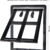Hondenluik voor Hordeur- Afsluitbaar - 4 Standen - 35x28 cm - Zwart
