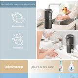 Vesfy Automatische Zeepdispenser Zwart met Wandmontage - USB Oplaadbaar - Infrarood Sensor en Foamfunctie - 380ml - Zeeppompje