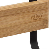 Deurkapstok 5 haken voor deur metaal 40x2x29 cm - Zwart