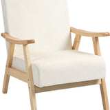 Gestoffeerde Stoel - Schuimvulling - Rubberhouten Frame - Crèmewit
