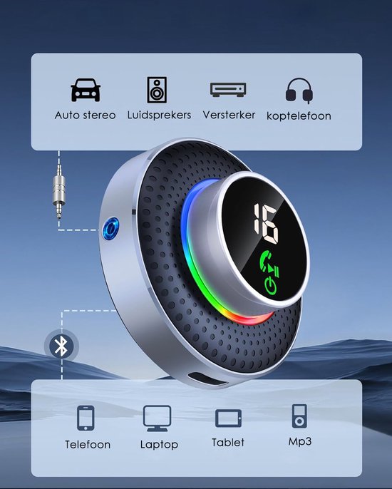 Pro bluetooth receiver- BT 5.3 - 3.5 mm AUX - Bluetooth Transmitter - Bluetooth Ontvanger