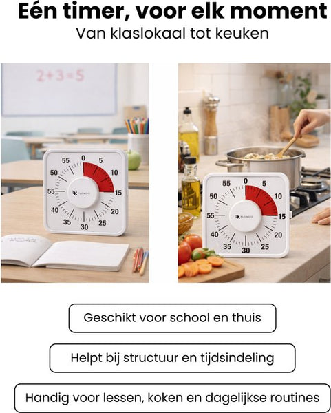 Leerklok - Aftelklok Kookwekker - Leer