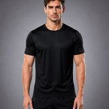 SparkNine Stormcore heren sport t-shirt - sneldrogend & ademend - fitness shirt - S - zwart - korte mauwen - training, rennen, casual dragen