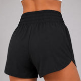 SparkNine Zipease short dames - dubbellaags - met zak - ritssluiting - korte sportbroek - S - zwart - elastische taille - sneldrogend - functioneel & comfortabel