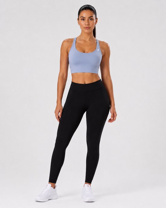 SparkNine Elevate sport-bh - S - lichtblauw - gekruiste rug - push-up effect - stevige ondersteuning - met uitneembare pads