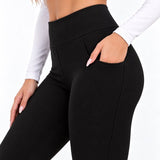 SparkNine Softwarm thermische legging - winterbroek - XXL - zwart - hoge taille - met zijzakken - warm & zacht