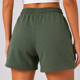 SparkNine Pulse short dames - met trekkoord & zijzakken - zachte sportbroek - XXL - groen - elastische taille - met zijzakken - ademend - met trekkoord