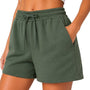 SparkNine Pulse short dames - met trekkoord & zijzakken - zachte sportbroek - S - groen - elastische taille - ademend & comfortabel