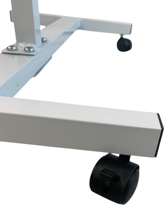 Laptoptafel op Wieltjes - 60 x 40 cm - In Hoogte Verstelbaar - Zwart - Wit - Ontbijttafel op Wielen - Bedtafel
